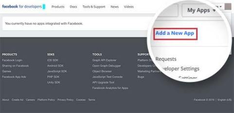Facebook for Developers website.