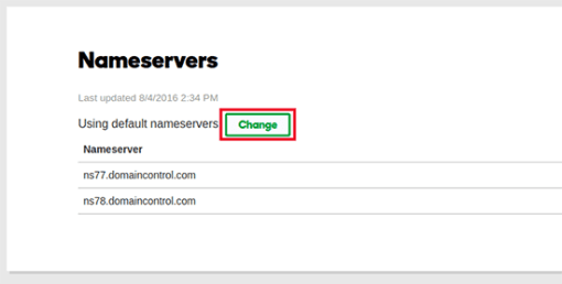 change domain nameserver