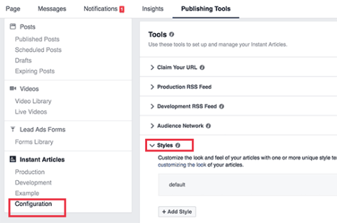  Facebook page and from the admin bar and click on Publishing Tools