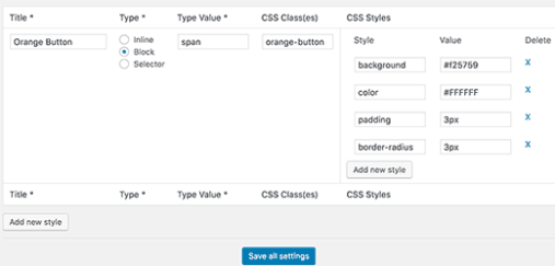 custom style change in wp