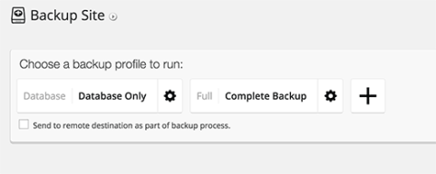 Creating new backups in BackupBuddy