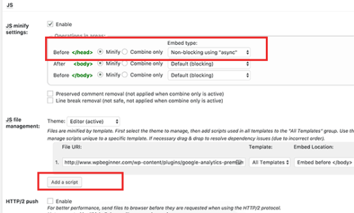 Fix Render-Blocking JavaScript and CSS in WP