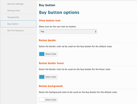Buy button settings
