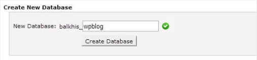 new database create from cpanel