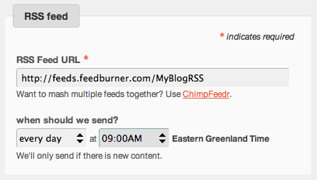 rss feed send time details